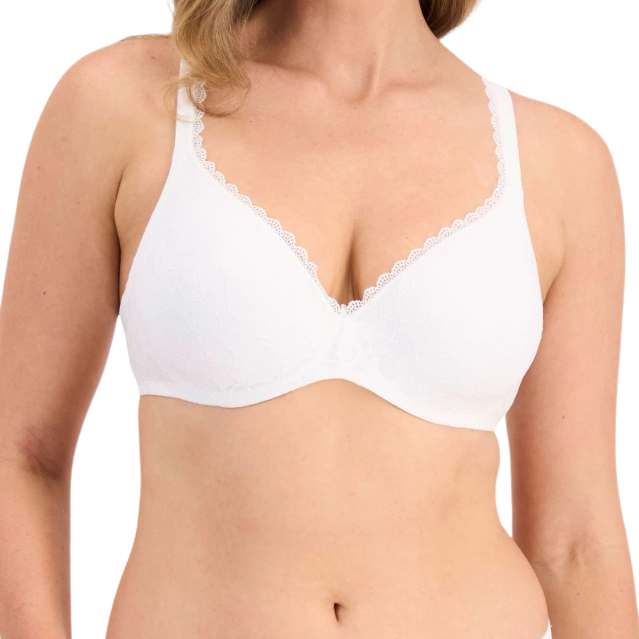 Berlei Barely There Lace Contour Bra in White - Front View