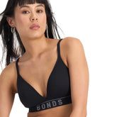 Bonds Retro Rib Seamless Wirefree Bra in Black - Close Up
