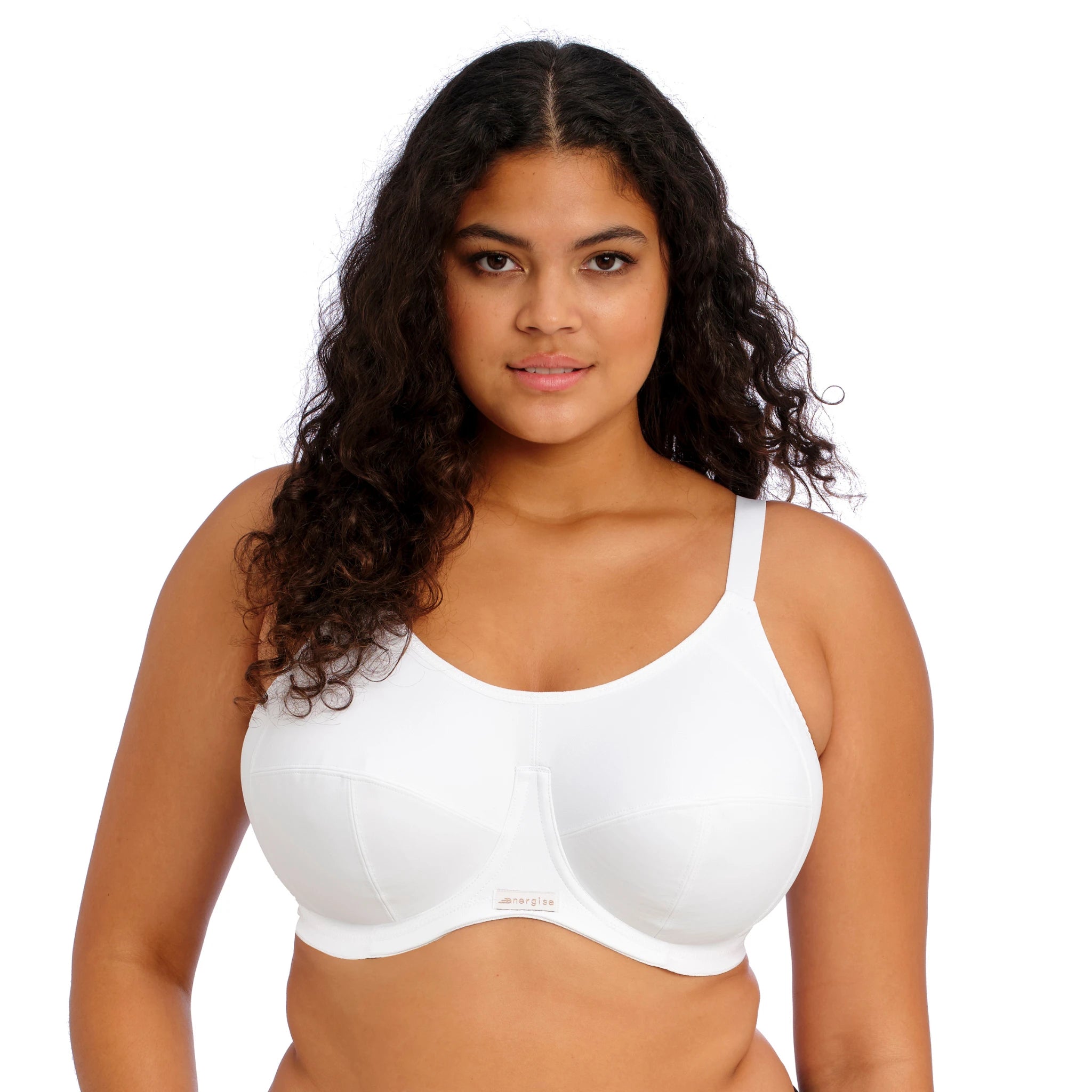Elomi Energise Sports Bra in White - Front View