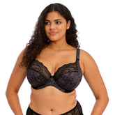 Elomi Lucie Stretch Plunge Bra in Black - Close Up