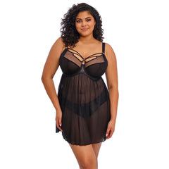Elomi Sachi Babydoll in Black - Front View