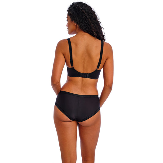 Freya Deco Underwire Moulded Plunge Bra in Black - Back View