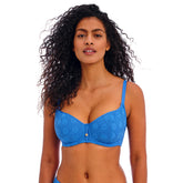 Freya Nomad Nights Underwire Sweetheart Padded Bikini Top in Atlantic - Close Up