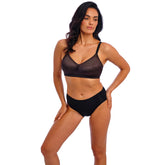 Wacoal Back Appeal Wire Free Bra in Black - Front View