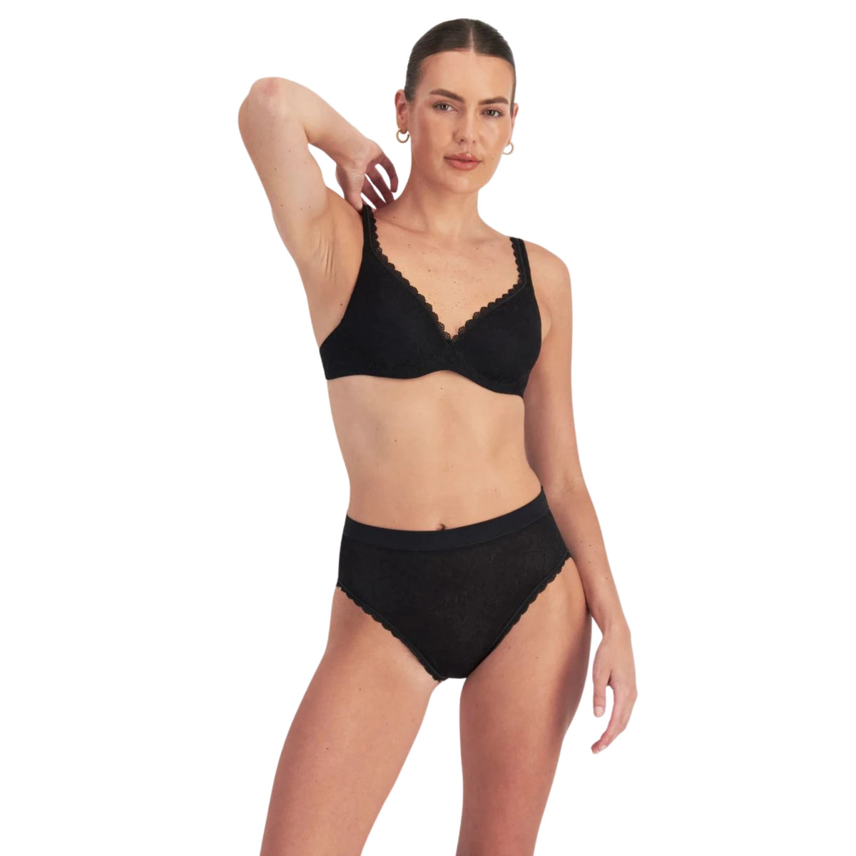 Berlei Barely There Lace Contour Bra in Black - Front View