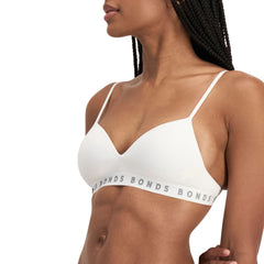 Bonds Hipster Flex It Wirefree Bra in White - Close Up