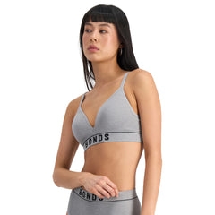 Bonds Retro Rib Seamless Wirefree Bra in Heritage Grey Marle - Front View