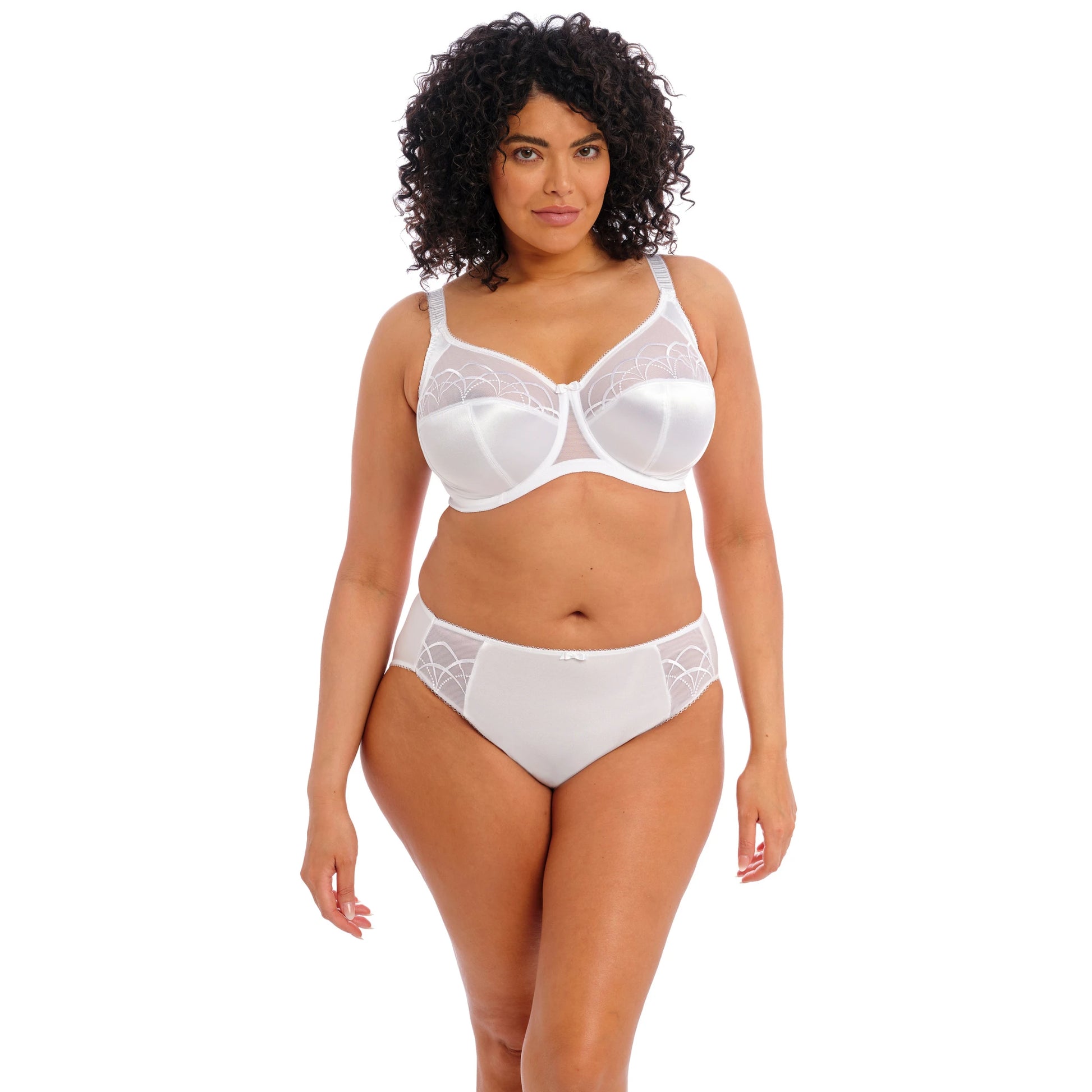 Elomi Cate Full Cup Banded Bra in White - Front View