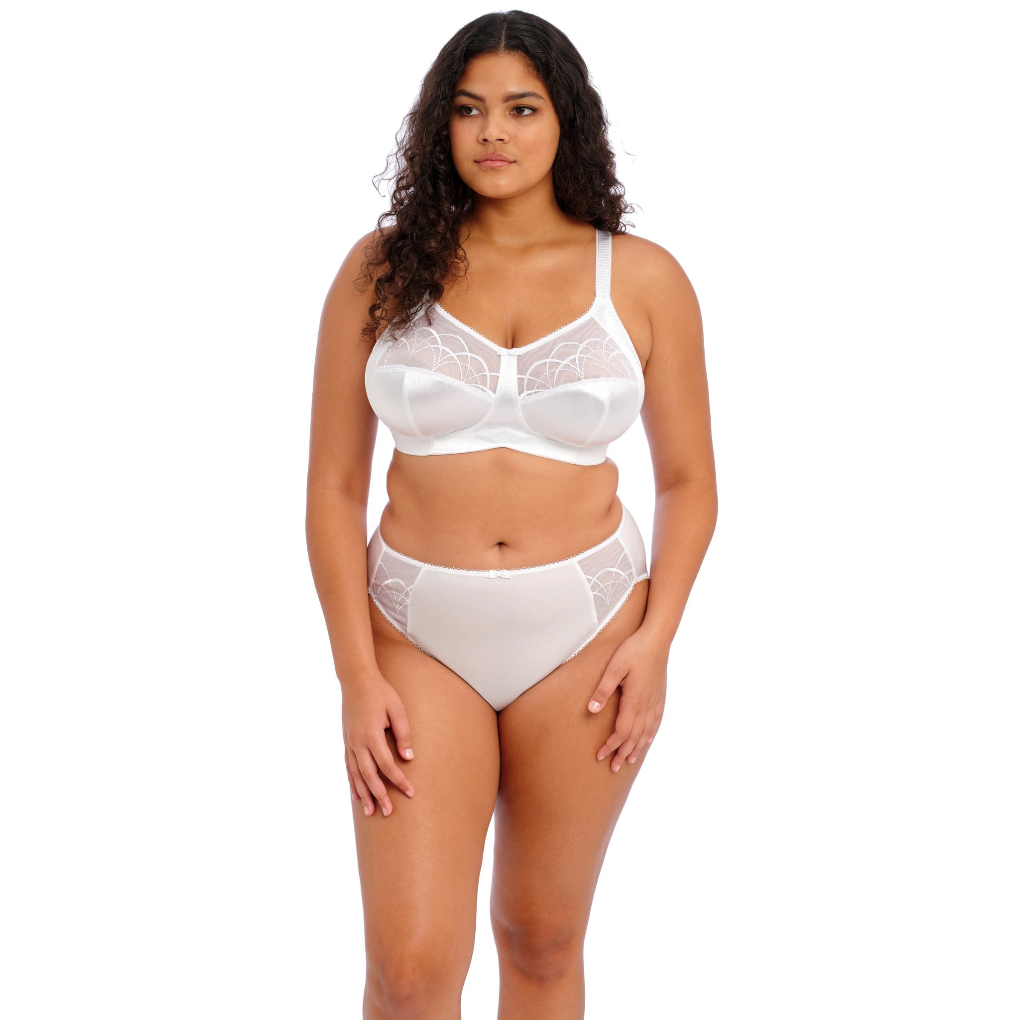 Elomi Cate Soft Cup Bra in White - Front View