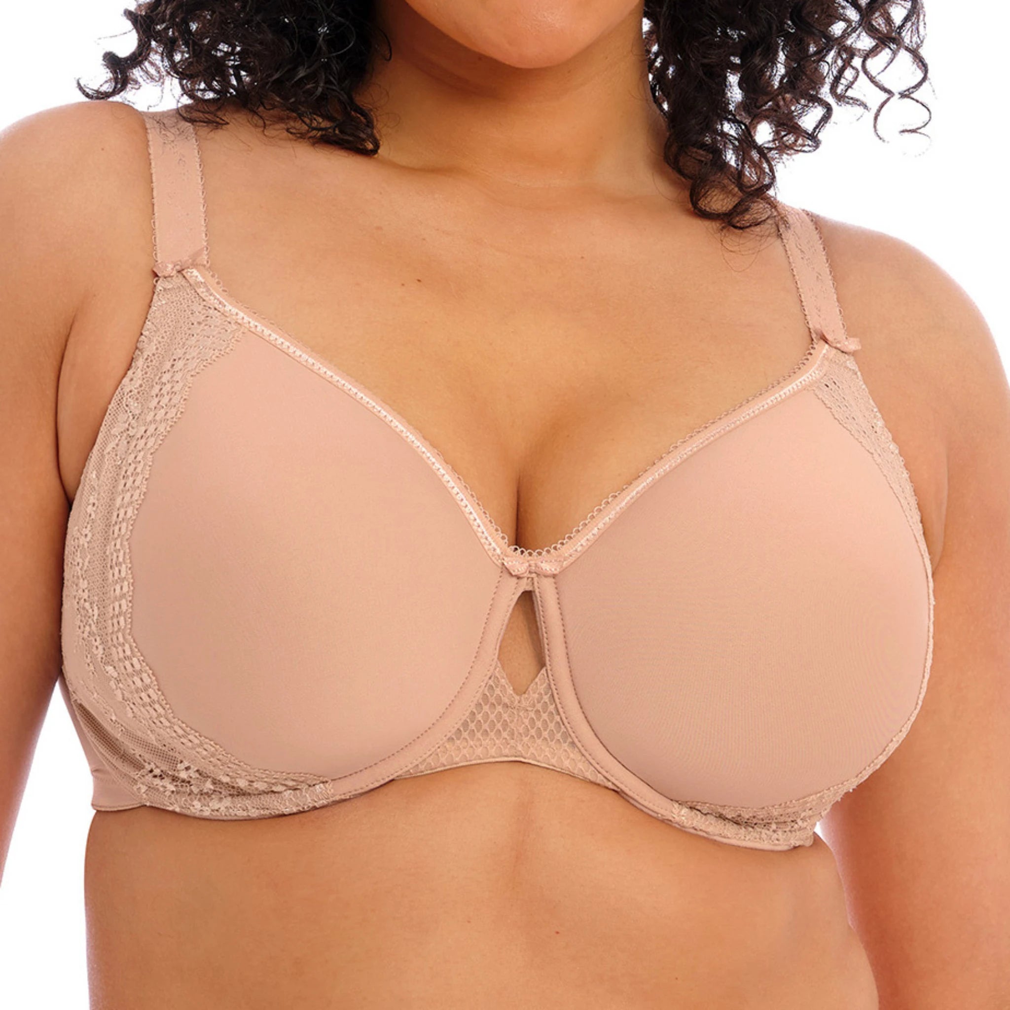 Elomi Charley Bandless Spacer Moulded Bra in Fawn - Front View
