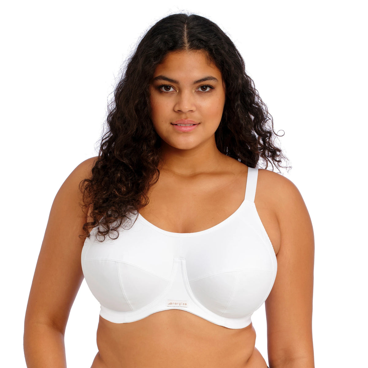 Elomi Energise Sports Bra in White - Front View