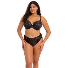 Elomi Lucie Stretch Plunge Bra in Black - Front View