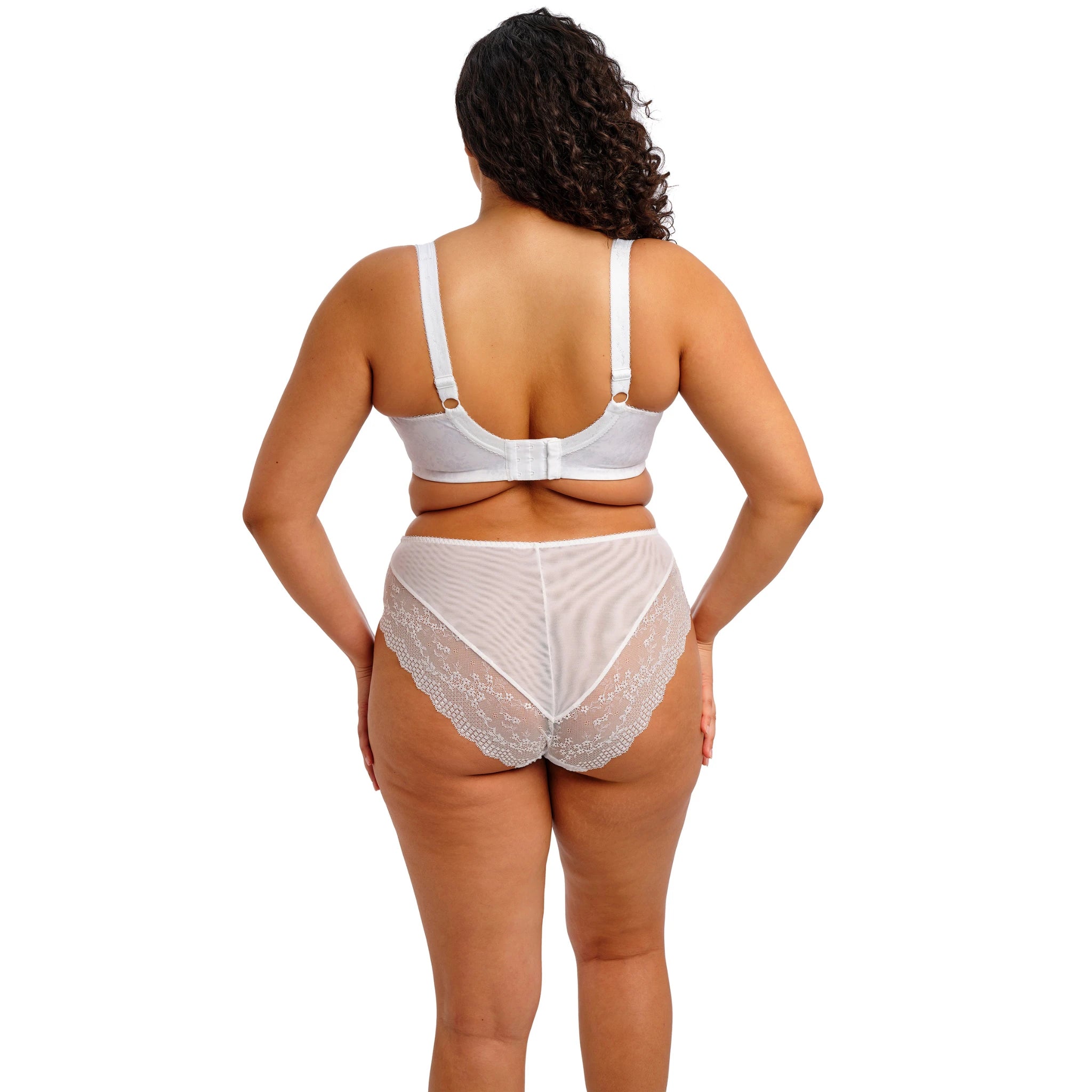Elomi Lucie Stretch Plunge Bra in White - Back View