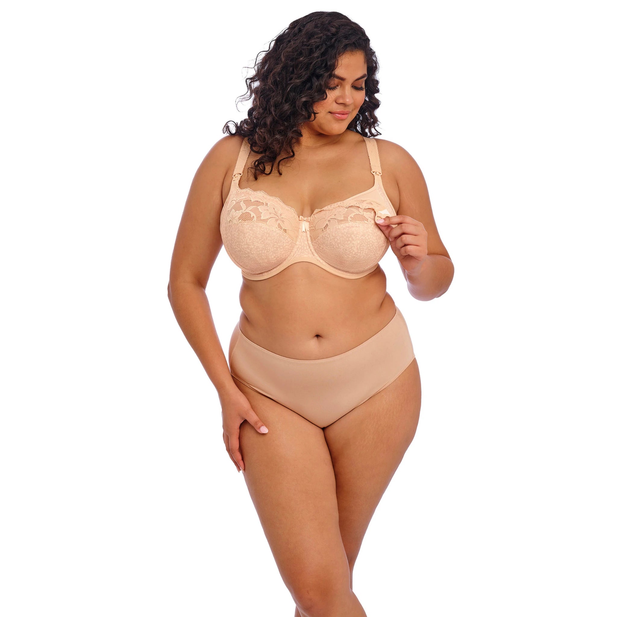 Molly Nursing Bra in Cameo Rose - Showing Clip