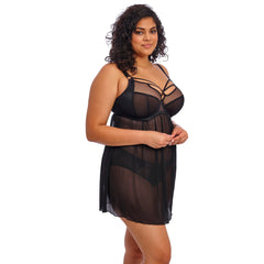 Elomi Sachi Babydoll in Black - Side View