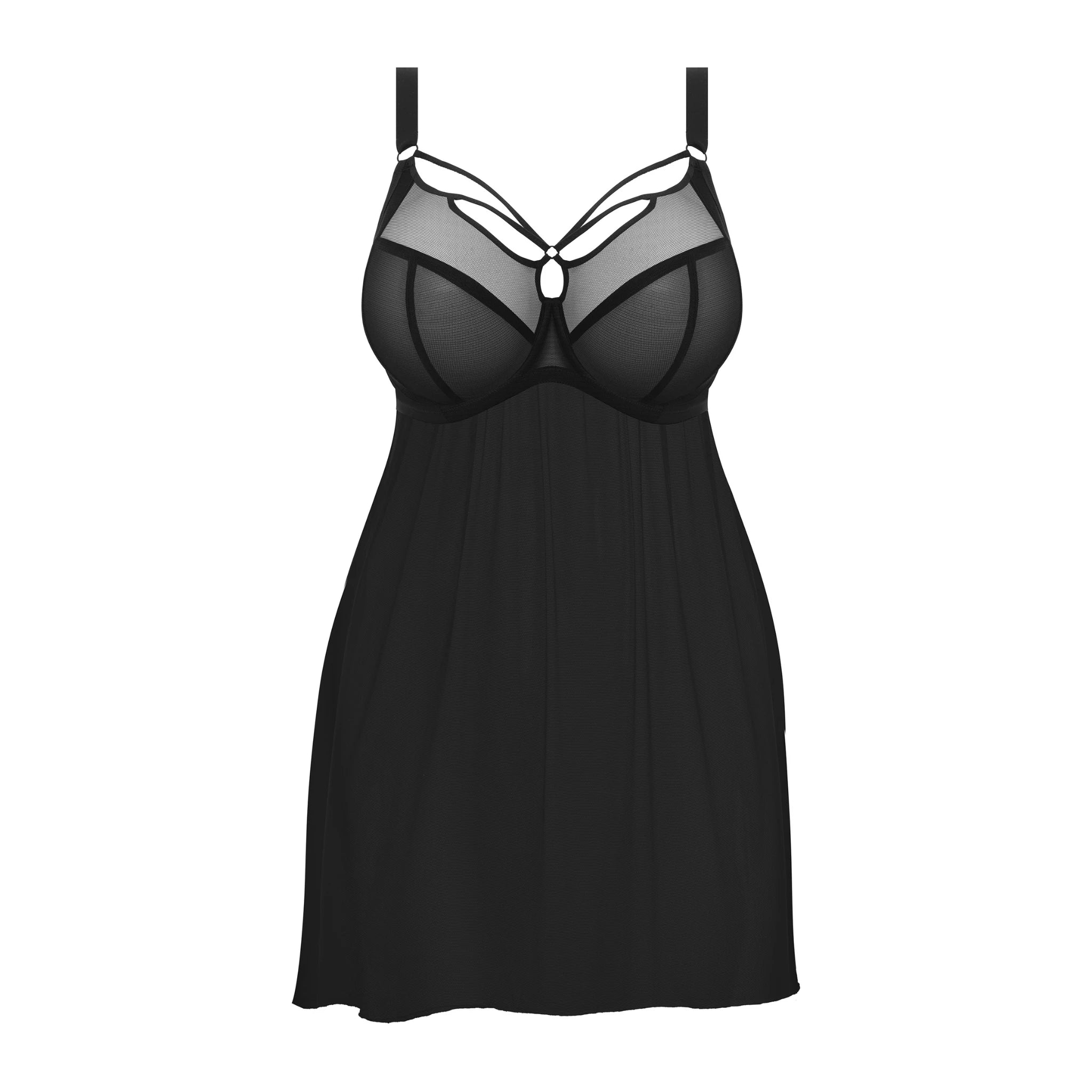 Elomi Sachi Babydoll in Black - Cut Out