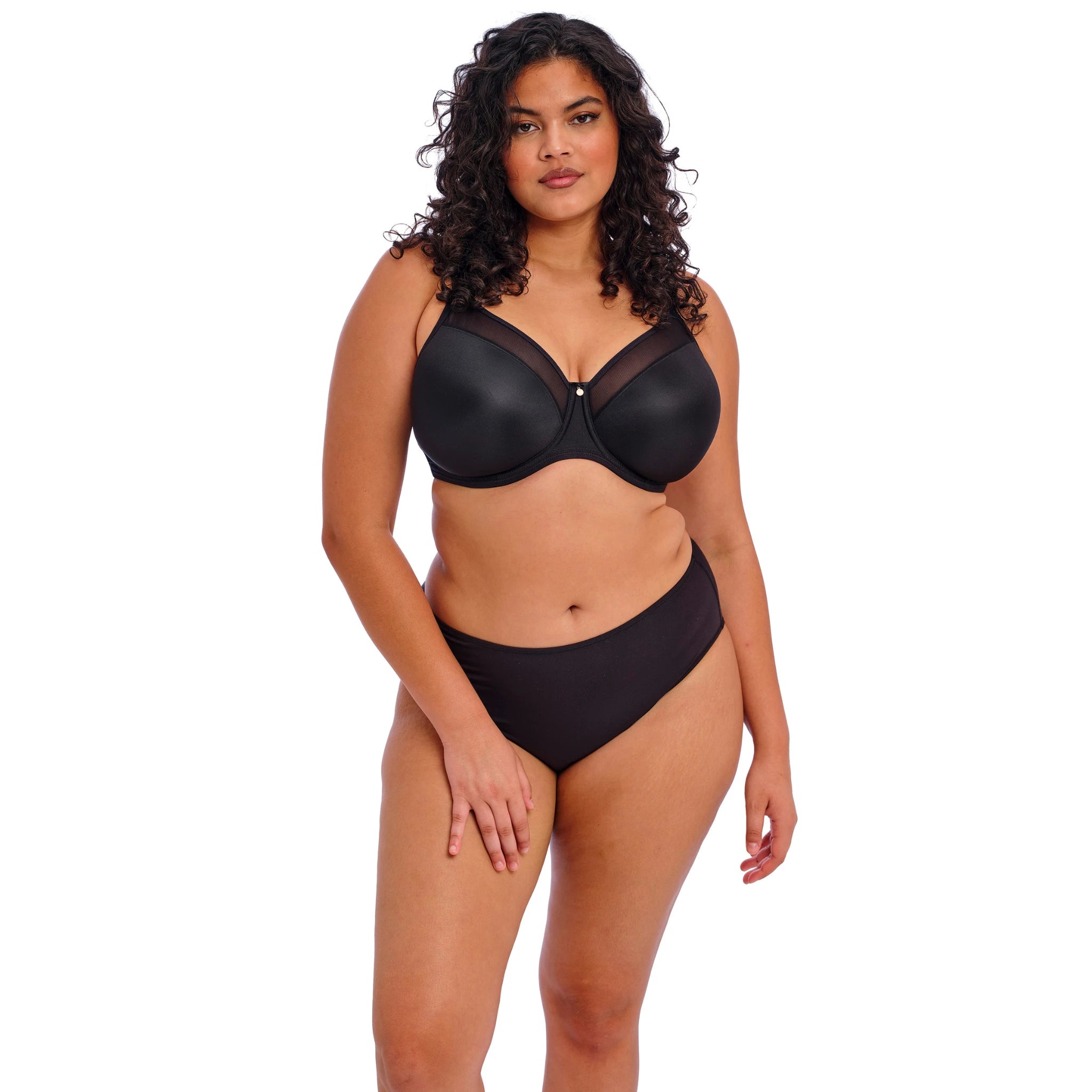 Elomi Smooth Moulded Bra in Black - Front View
