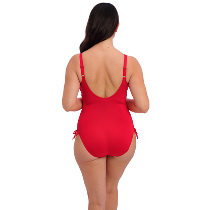 Fantasie Ottawa Underwire Twist Front Swimsuit With Adjustable Leg - Radiant Red