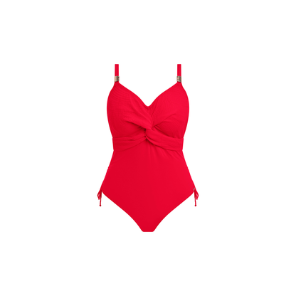 Fantasie Ottawa Underwire Twist Front Swimsuit With Adjustable Leg - Radiant Red