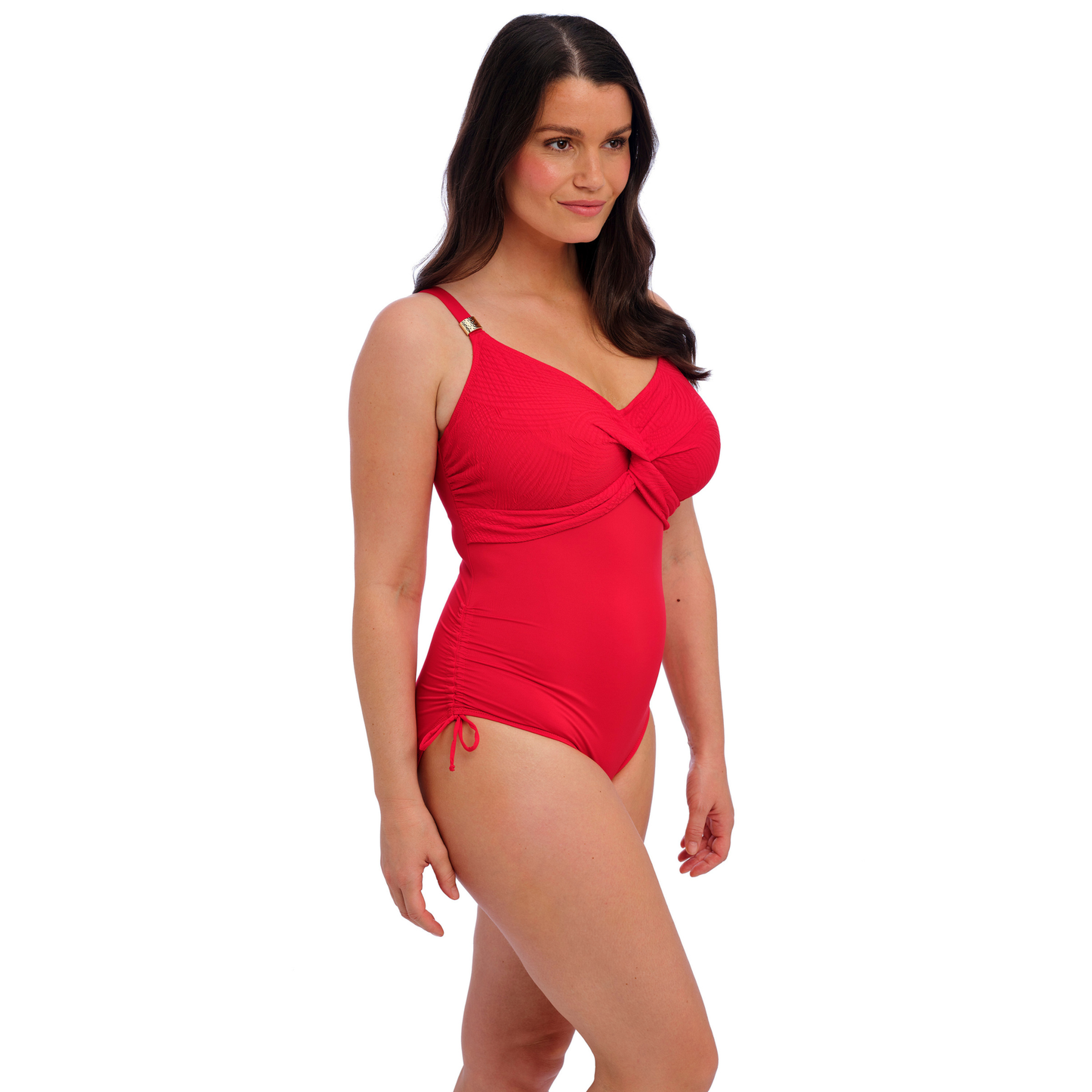 Fantasie Ottawa Underwire Twist Front Swimsuit With Adjustable Leg - Radiant Red