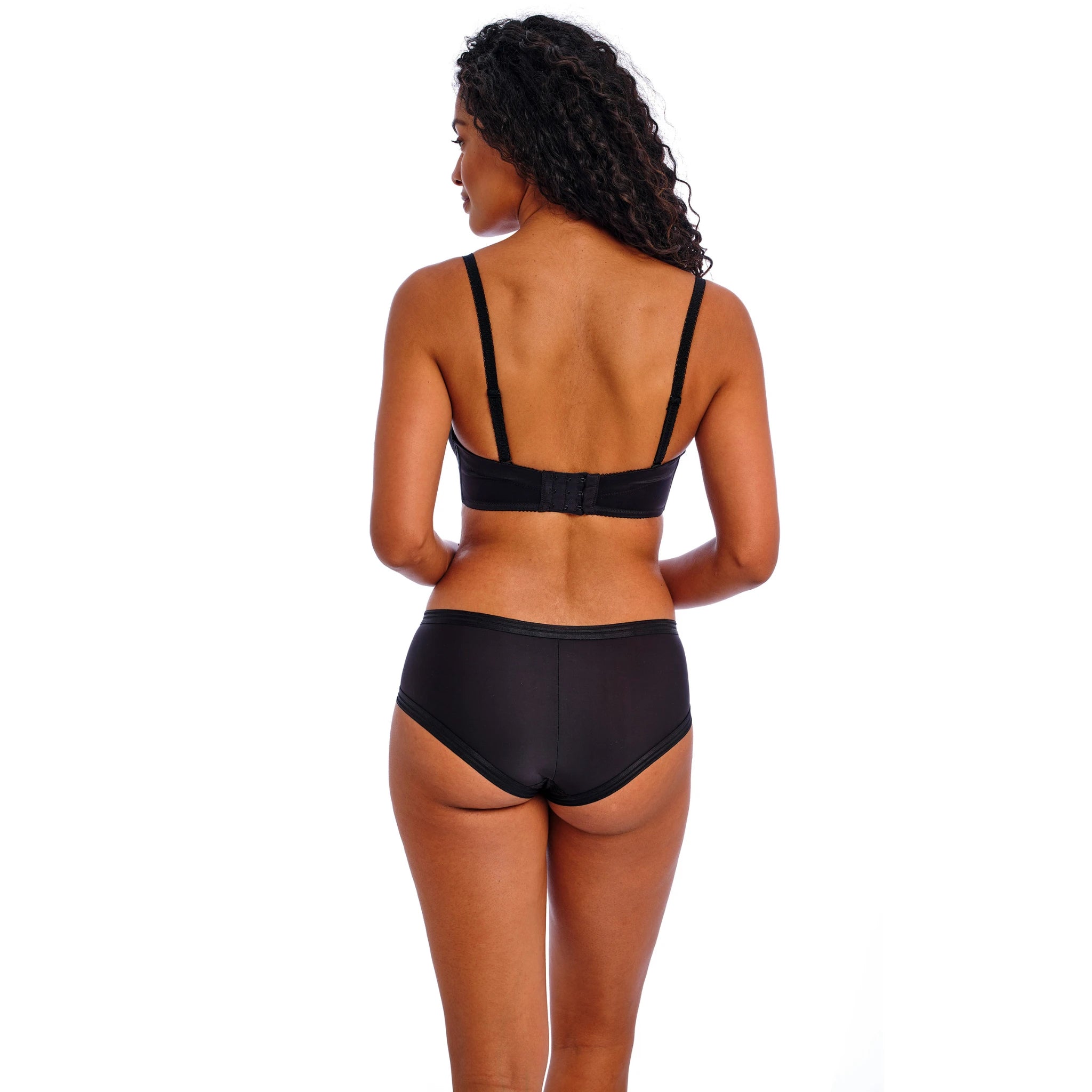 Freya Deco Molded Strapless Bra in Black - Back View with Straps
