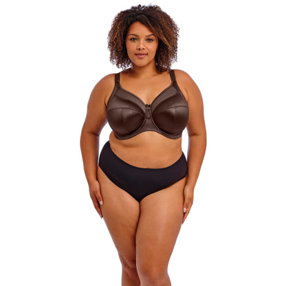 Goddess Keira Banded Bra in Chocolate - Front View