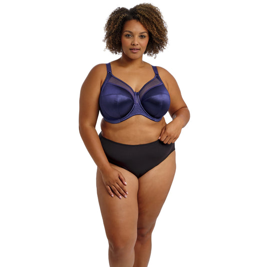 Goddess Keira Banded Bra in Ink - Front View