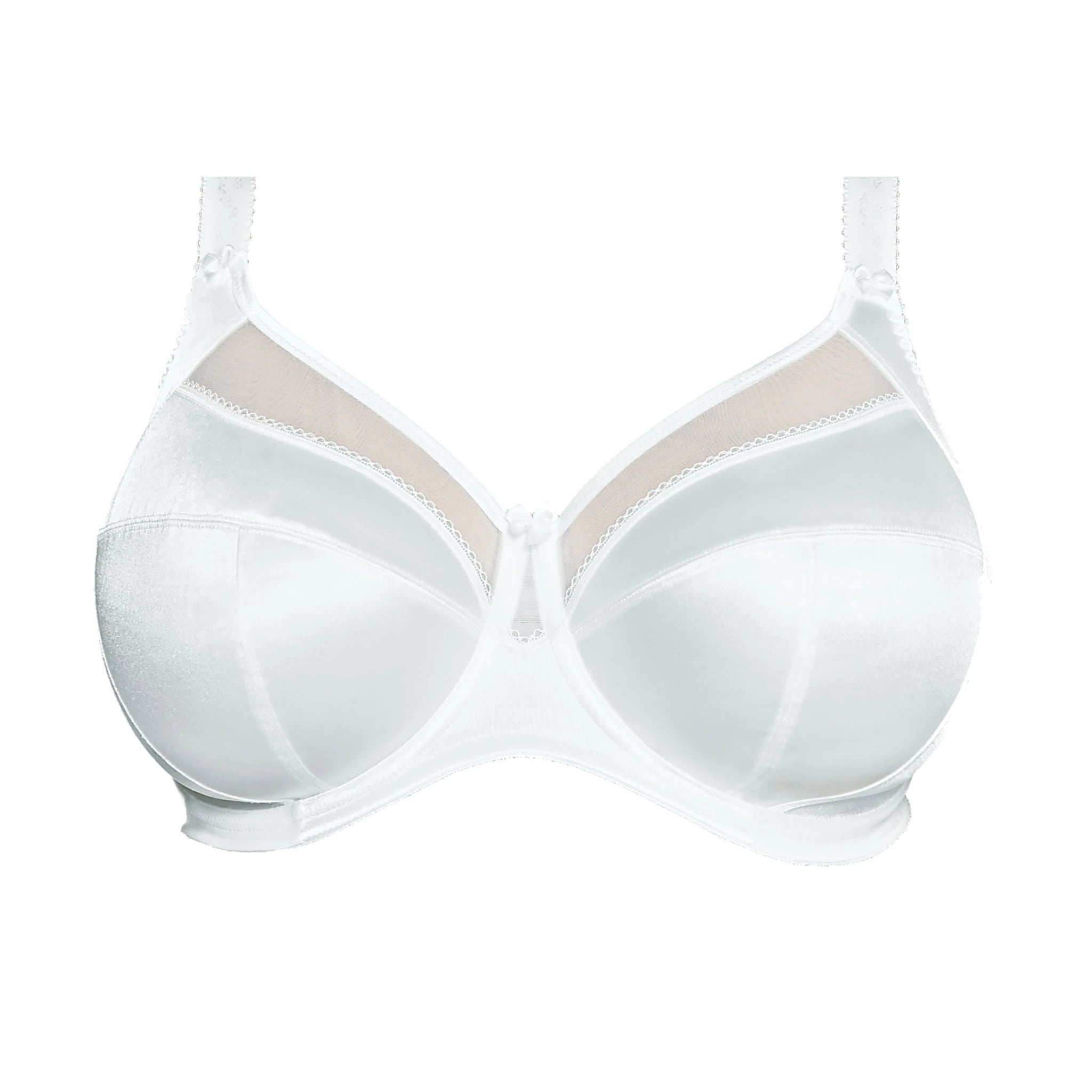 Goddess Keira Banded Bra in White - Cut Out