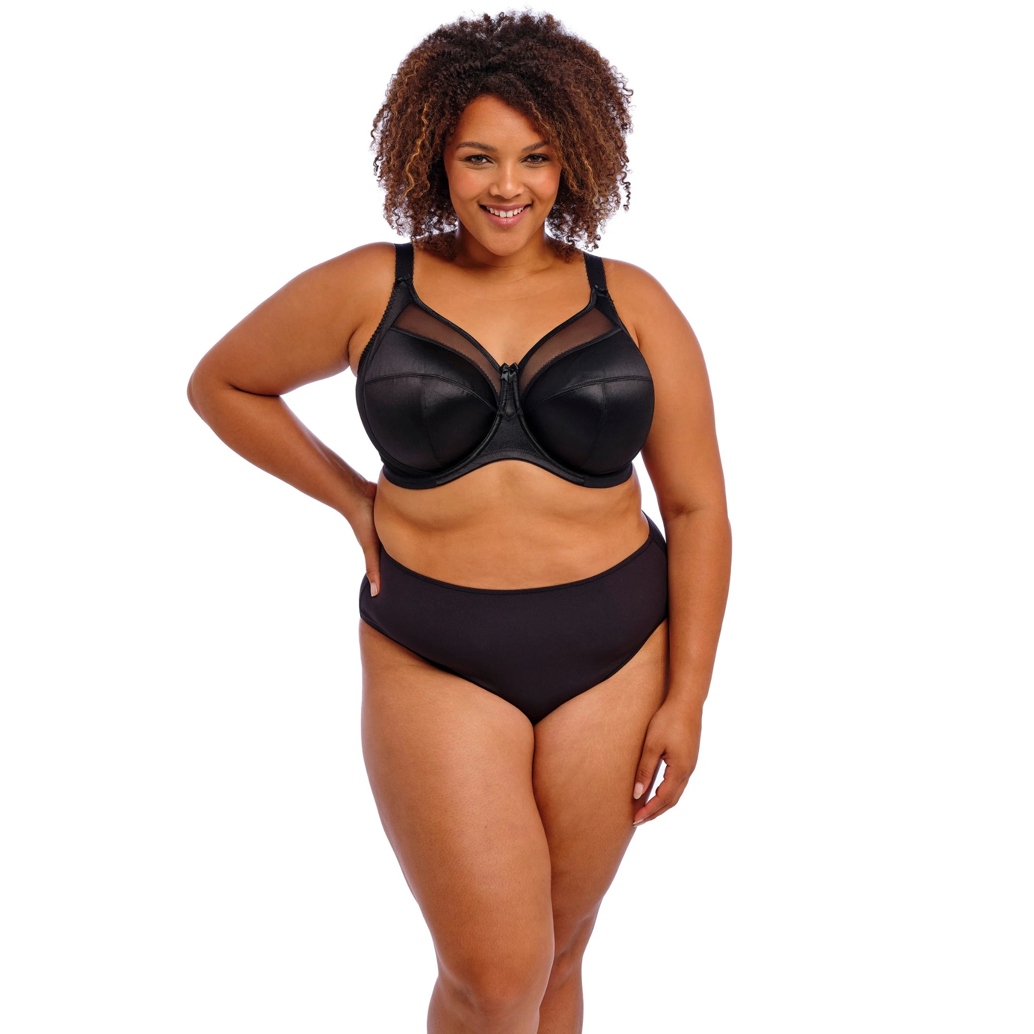 Goddess Keira Banded Bra in Black - Front View