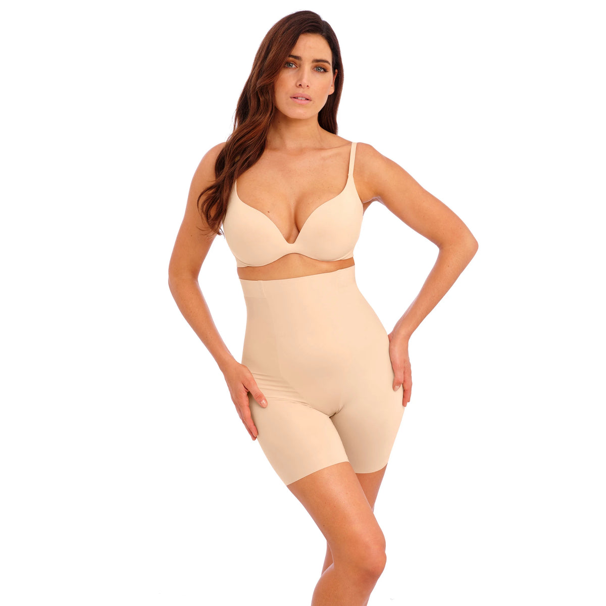 Wacoal Ines Secret High Waist Long Leg Shaper in Frappe - Front View