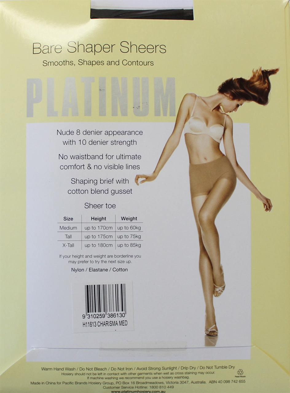 Boobytrap Warehouse  Platinum Hosiery - Bare Shaper Sheers H11613